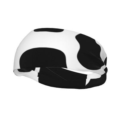 Karvės Spausdinti Treniruotės Prakaito juostos, skirtos Unisex Juodos Elastinės Prakaito Galvos Juostos Gym Fitness Galvos Prakaito Tvarstis Galvos Apvyniojimas Prakaito Skalbimo Juostos