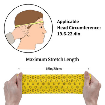 Smiling Pattern Προπόνηση Sweatband για ελαστικό ιδρώτα Headband Επίδεσμος ιδρώτα κεφαλής βόλεϊ γιόγκα Αντιολισθητικός ιδρώτας για τα μαλλιά