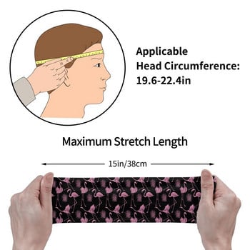 Flamingo Bird Sweatbands Широки спортни безопасни потни ленти за жени, мъже, превръзка за изпотяване на главата, тенис, фитнес, фитнес, измиваща пот лента