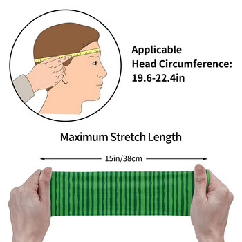 Πράσινο καρπούζι Fruit Sweatband Stretch Athletic Sweat Headband for Headwrap Head Sweat Bandages Tennis Gym Sweat Wash Band