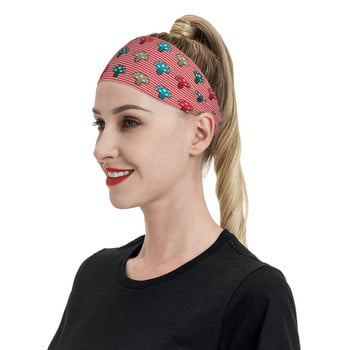 Πολύχρωμο μανιτάρι Outdoor Sportsweatband for Unisex Strips Stretch Sweat Headbands Gym Hair Επίδεσμοι Αντιολισθητικό τουρμπάνι για τα μαλλιά