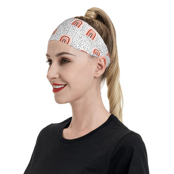 Cute Rainbow Spot Sweatband Elastic Running Sweat Headband for Unisex Αντιολισθητικός επίδεσμος ιδρώτα κεφαλής Jogging Γιόγκα ιδρώτα μαλλιών