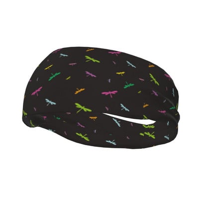 Banda de transpirație pentru iubitoare de insecte, libelule colorată, bentite de transpirație sportive elastice pentru bandaje antiderapante pentru păr, gimnastică, yoga, bandă de spălat transpirație