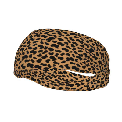 Banda de transpirație pentru sport în aer liber leopard pentru femei, bărbați, bandă de transpirație, fitness, fitness, yoga, bandaje pentru transpirație, banda anti-alunecare pentru păr