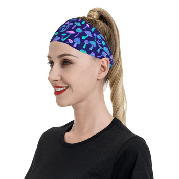 Magic Mushrooms Women Sweatband Headband Elasticity Cycling Yoga Hair Bands Psychedelic Hippie Headwrap Sports Safety