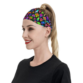 Μανιτάρια Sweatband Stretch Outdoor Sport Sweat Headbands Αντιολισθητικά ψυχεδελικά επίδεσμοι ιδρώτα κεφαλιού Jogging Yoga Hair Sweat Sweat Band
