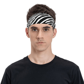 Zebra Sweatbands Wide Outdoor Sport Sweat Headbands for Unisex Headwrap Head Sweat Bandages Gym Fitness Yoga Hair Sweat Sweat Band