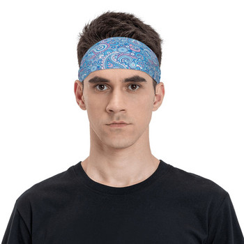 Μπλε Φόραλ Αθλητισμός Ασφαλείας για Unisex Bohemian Boho Elastic Sweat Headbands Fitness Head Sweat Bandage Hair Sweat Bands