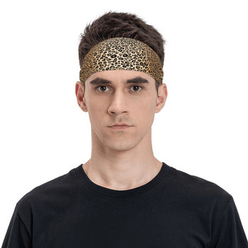 Tan Leopard Sweatbands Ελαστική εξωτερική αθλητική ιδρώτα Headbands για γυναίκες Ανδρικά Headwrap Head Sweat Bandage Gym Fitness Yoga Hairband
