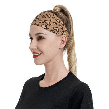 Αθλητισμός Leopard Heart Outdoor για Unisex Χαριτωμένο καφέ δροσερό πολυεστερικό ιδρώτα Headband Επίδεσμοι ιδρώτα για τα μαλλιά