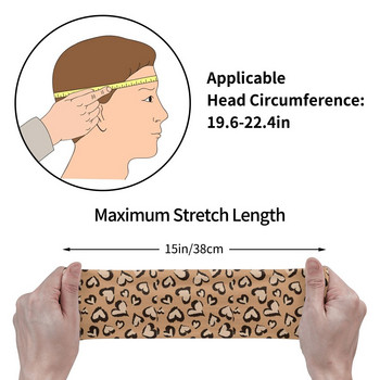 Αθλητισμός Leopard Heart Outdoor για Unisex Χαριτωμένο καφέ δροσερό πολυεστερικό ιδρώτα Headband Επίδεσμοι ιδρώτα για τα μαλλιά