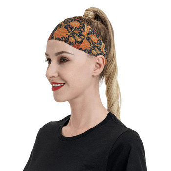 William Morris Γυναικεία μπάντα για κεφαλή αντιολισθητική γυμναστική Αθλητική γιόγκα Κορδέλα μαλλιών Vintage μοτίβο Boho Flower Headwrap