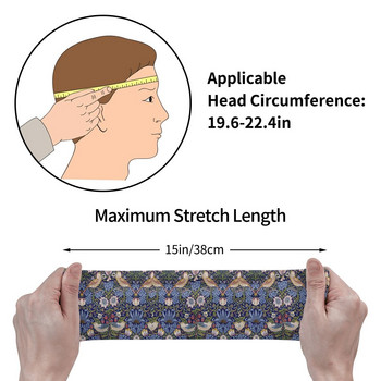 William Morris Sweatband Wide Sport Safety Sweat Bands for Unisex Headwear Bohemian Head Sweat Bandages Gym Yoga Hair Hairbands