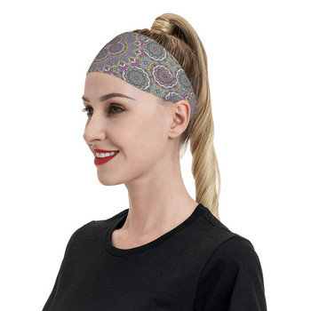 Boho Mandala Sweat Headband Headwrap Bohemian Hair Bands Yoga Basketball Running Sports Sweatband Sports Safety για άνδρες