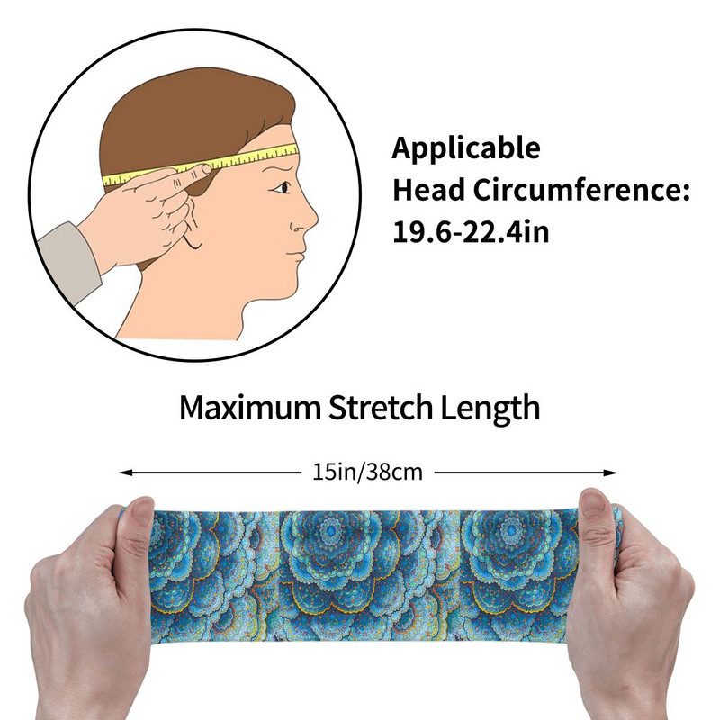 Boheemlase mandala mustriga naiste higipael, peapael, elastne joogajooga juuksepael Boho higiside