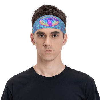 Magic Mushrooms Ανδρικό Sweatband Sports Headband Stretch Elastic Cycling Hair Band Psychedelic Hippie Bandage Sports Safety