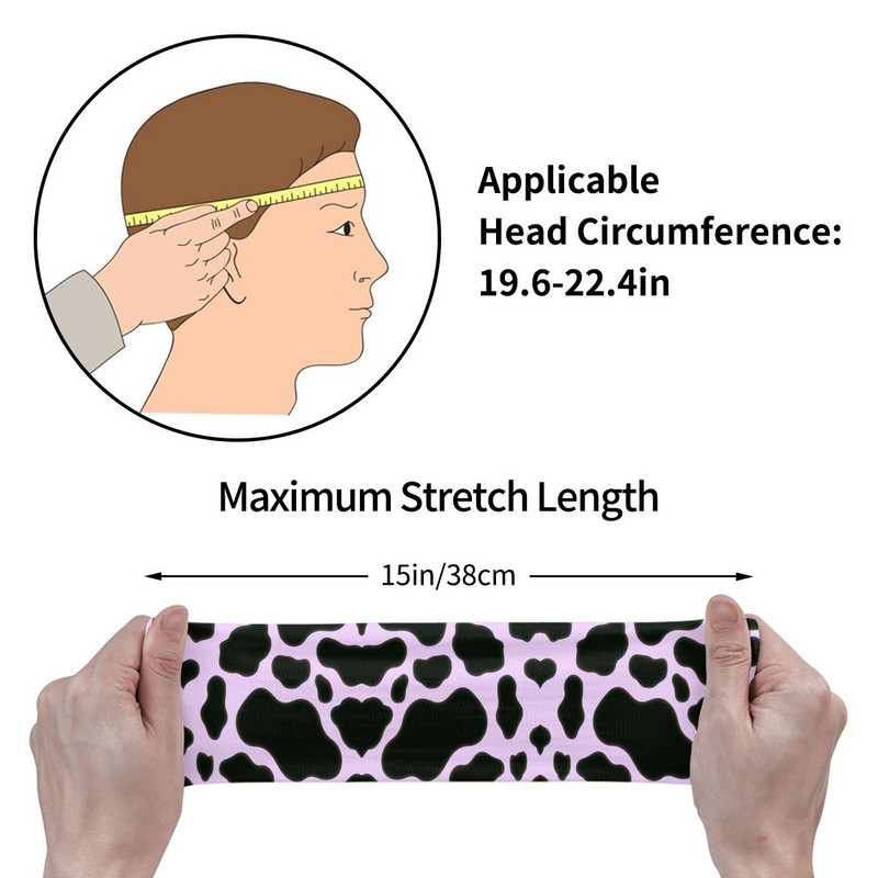 Karvės modelio galvos juosta, prakaito tvarstis Miela plaukų juosta Lauko sportinė sportinė juostelė Sportinė sauga moterims, vyrams