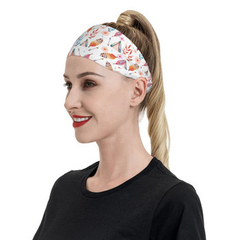 Boho με μοτίβο φτερών Ζώνες αθλητικής ασφάλειας ιδρώτας Headband Headwear Bohemian Hair Bandage Tennis Gym Fitness Hair Sweat Bands