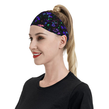 Magic Mushrooms Sweatband για γυναίκες Ανδρικά Απόκρυφα Stretch Sweat Headbands Gym Fitness Γιόγκα Επιδέσμους μαλλιών Headwear Hair Sweat Bands