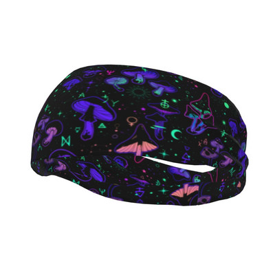 Magic Mushrooms izzadságszalag nőknek Férfi Okkult Stretch izzadság fejpántok Edzőterem Fitness Jóga Hajkötések Fejfedők Haj Izzasztószalagok