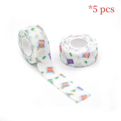 5 tk Sõrmekaitse sideme kirjutamine Prinditud Meditsiiniline isekleepuv side sporditeip mittekootud elastne lemmiklooma tätoveering 4,8m side