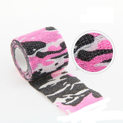 1 rulonas 2,5 cm x 4,5 M kamufliažinis elastoplasto lipnus tvarstis, tampri, lipni juosta, skirta sportinei apsaugai kelio piršto kulkšnies