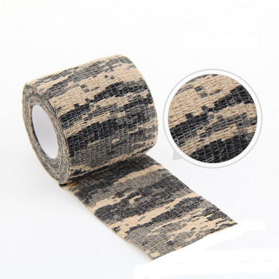 1 rulonas 2,5 cm x 4,5 M kamufliažinis elastoplasto lipnus tvarstis, tampri, lipni juosta, skirta sportinei apsaugai kelio piršto kulkšnies