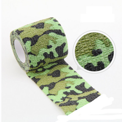 1 rulonas 2,5 cm x 4,5 M kamufliažinis elastoplasto lipnus tvarstis, tampri, lipni juosta, skirta sportinei apsaugai kelio piršto kulkšnies
