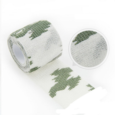 1 rulonas 2,5 cm x 4,5 M kamufliažinis elastoplasto lipnus tvarstis, tampri, lipni juosta, skirta sportinei apsaugai kelio piršto kulkšnies