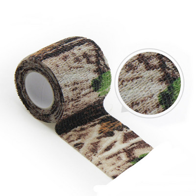 1 rulonas 2,5 cm x 4,5 M kamufliažinis elastoplasto lipnus tvarstis, tampri, lipni juosta, skirta sportinei apsaugai kelio piršto kulkšnies