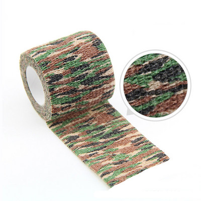 1 rulonas 2,5 cm x 4,5 M kamufliažinis elastoplasto lipnus tvarstis, tampri, lipni juosta, skirta sportinei apsaugai kelio piršto kulkšnies