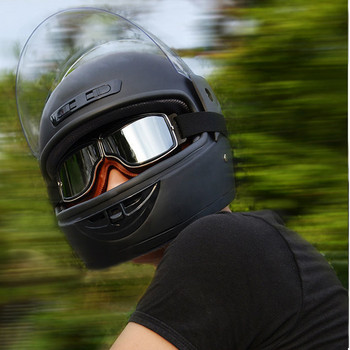 Γυαλιά μοτοσυκλέτας Evomosa Β\' Παγκοσμίου Πολέμου Vintage Γυαλιά ποδηλασίας Motocross Καφέ PU Δερμάτινα ρετρό γυαλιά κράνους τζετ