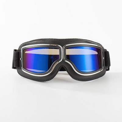 Evomosa II. világháborús Vintage stílusú motoros szemüveg motocross kerékpáros szemüveg barna PU bőr Retro Jet sisak szemüveg