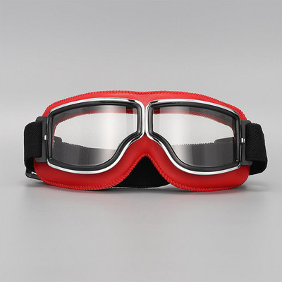 Evomosa II. világháborús Vintage stílusú motoros szemüveg motocross kerékpáros szemüveg barna PU bőr Retro Jet sisak szemüveg