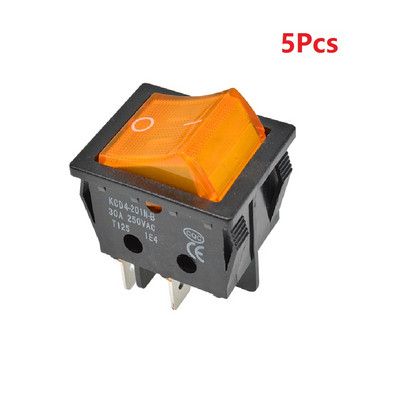 5 tk KCD4 klahvlüliti SISSE-VÄLJA 2 faili 4 vasest jalga Elektriseadmed koos valguse toitelülitiga lüliti kork 30A 250V AC
