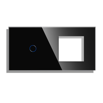 Πάνελ και πλαίσιο υποδοχής από σκληρυμένο γυαλί Bingoelec, πίνακας τριών χρωμάτων 86*157 mm