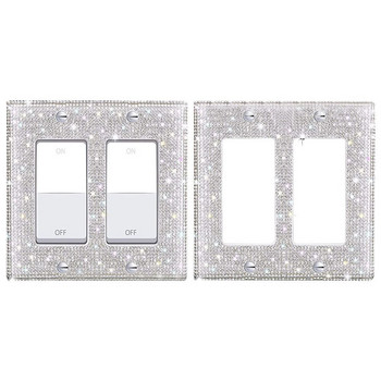 Стикер на панела на превключвателя, кристали, рамка на гнездо, капак на стенна плоча Bling Plug Outlet Glitter Crystal Home Decoration Всекидневна