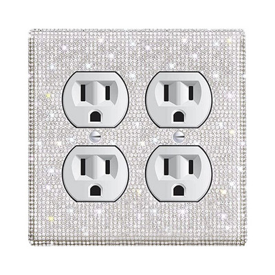 Lülituspaneeli kleebis Rhinestones Pistikupesa Raam Seinaplaadi kate Bling Pistik Pistikupesa Glitter Crystal Kodukaunistus Elutuba