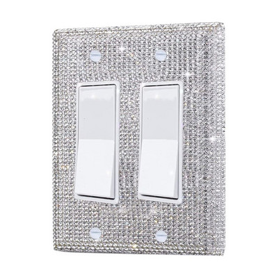Lülituspaneeli kleebis Rhinestones Pistikupesa Raam Seinaplaadi kate Bling Pistik Pistikupesa Glitter Crystal Kodukaunistus Elutuba
