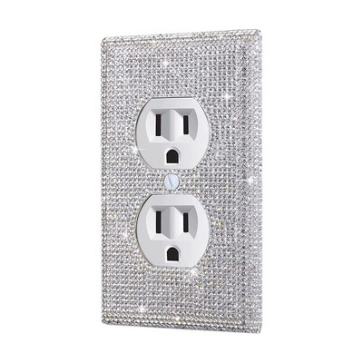 Lülituspaneeli kleebis Rhinestones Pistikupesa Raam Seinaplaadi kate Bling Pistik Pistikupesa Glitter Crystal Kodukaunistus Elutuba