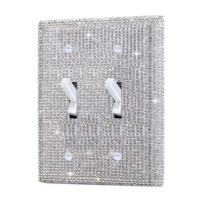 Lülituspaneeli kleebis Rhinestones Pistikupesa Raam Seinaplaadi kate Bling Pistik Pistikupesa Glitter Crystal Kodukaunistus Elutuba