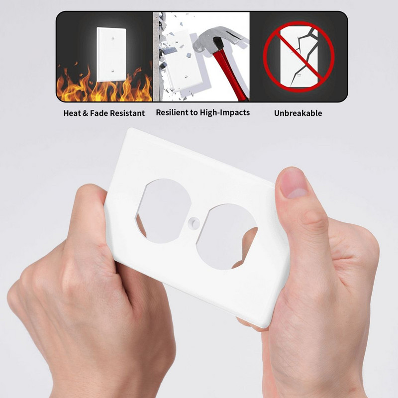 Fehér fénykapcsoló fali lemez burkolata aljzat kimeneti panelje a fürdőszobához nappali szoba hálószoba dekorációhoz