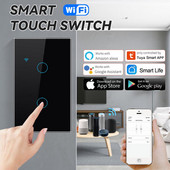 Neutraalse juhtmega ühe tulekahju lüliti Nutika kodu valguse seinanupp Lihtne seadistamine Puutelüliti Kolm juhtimismeetodit Hääljuhtimine