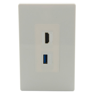 Нов дизайн 1 банда без винт Декоративен стил HDMI USB 3.0 CAT6 F RG6 Toslink 3,5 мм аудио LC влакно от женска към женска стенна плоча