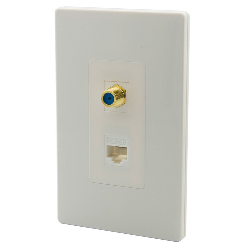 Нов дизайн 1 банда без винт Декоративен стил HDMI USB 3.0 CAT6 F RG6 Toslink 3,5 мм аудио LC влакно от женска към женска стенна плоча