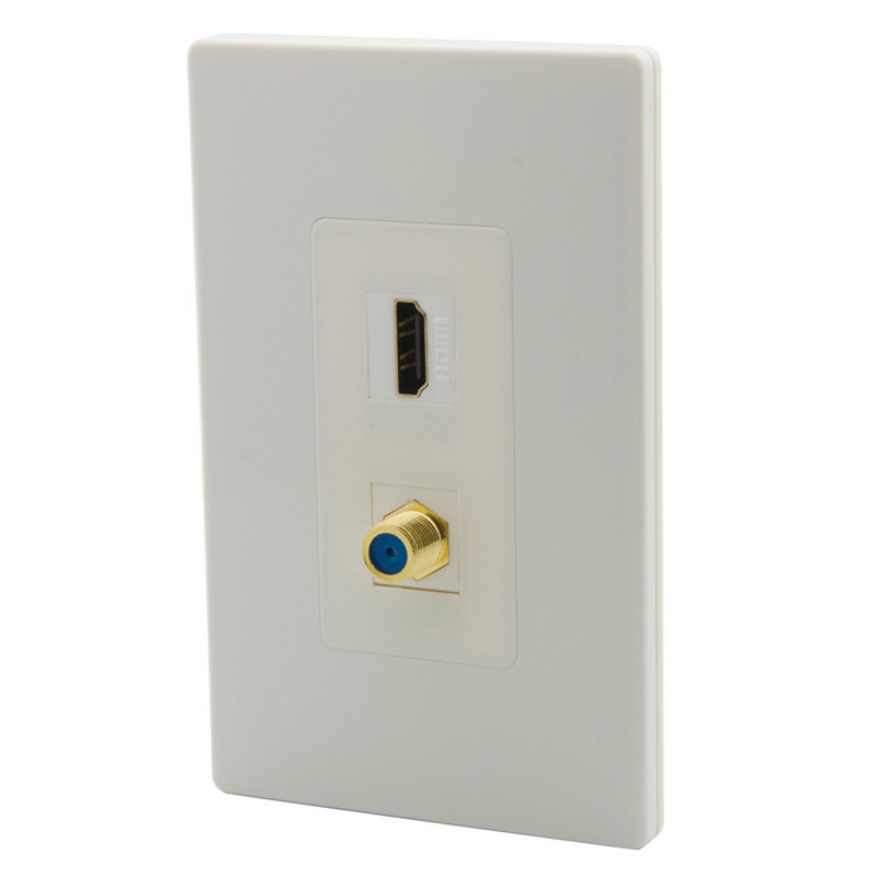 Нов дизайн 1 банда без винт Декоративен стил HDMI USB 3.0 CAT6 F RG6 Toslink 3,5 мм аудио LC влакно от женска към женска стенна плоча