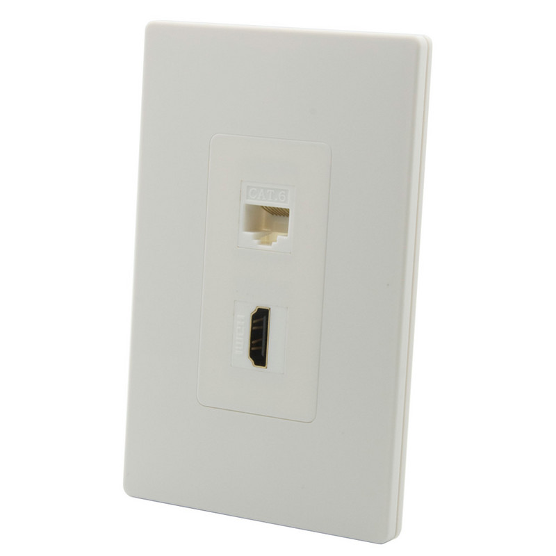 Нов дизайн 1 банда без винт Декоративен стил HDMI USB 3.0 CAT6 F RG6 Toslink 3,5 мм аудио LC влакно от женска към женска стенна плоча