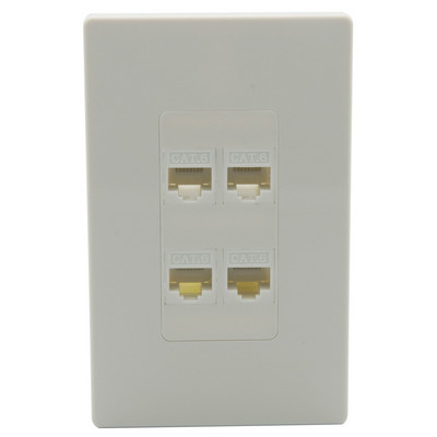 Uus disain 1 rühm ilma kruvideta 1 2 3 4 6 porti CAT6 RJ45 emas-naises seinaplaat