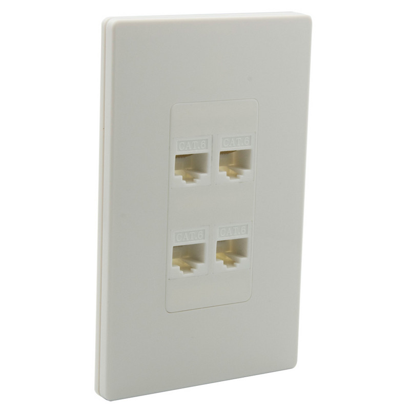 Uus disain 1 rühm ilma kruvideta 1 2 3 4 6 porti CAT6 RJ45 emas-naises seinaplaat
