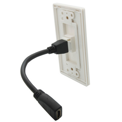 Нов дизайн 1 банда без винт Декоративна къса кабелна плоча в стил HDMI от жена към жена за стена